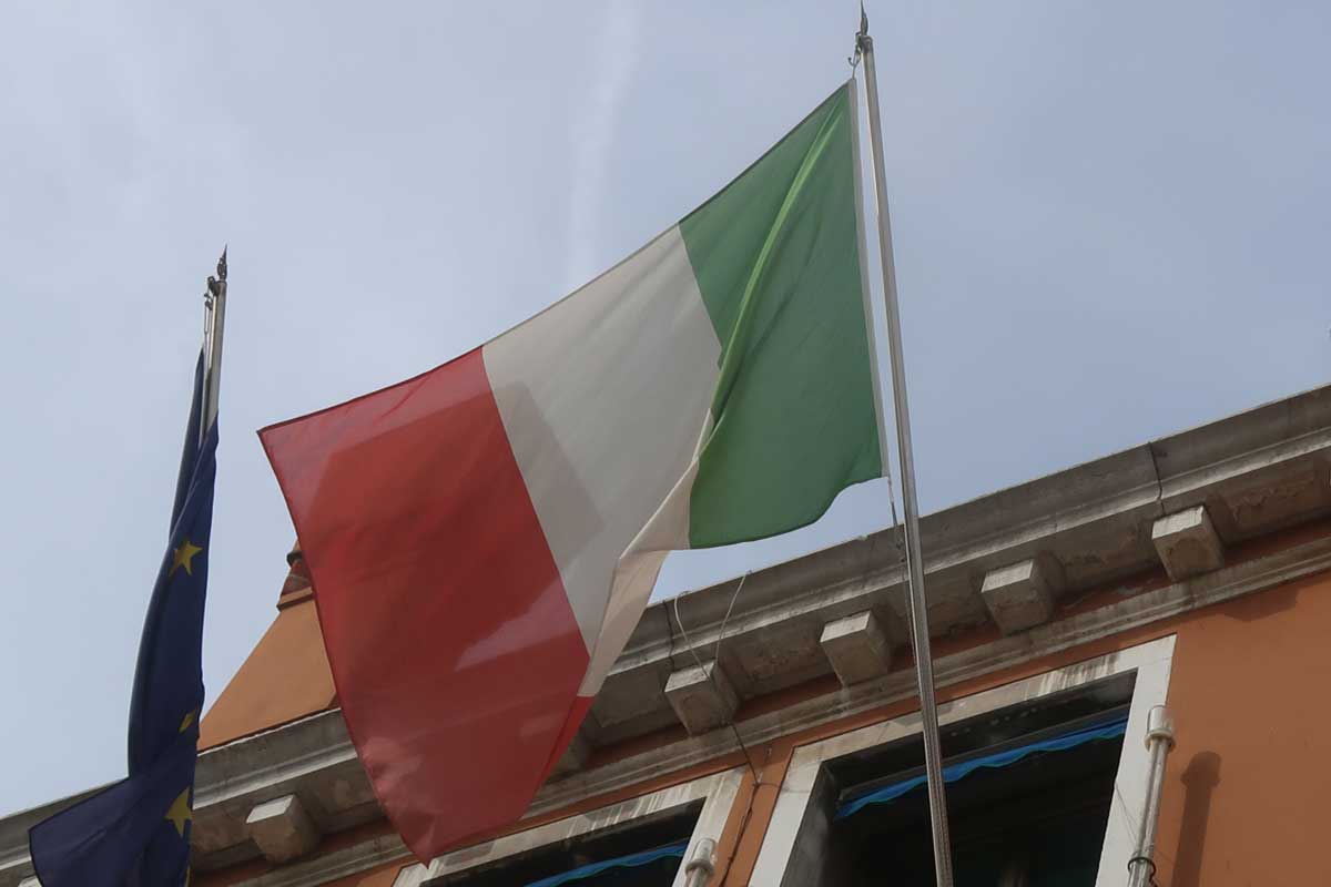 italian flag in venice